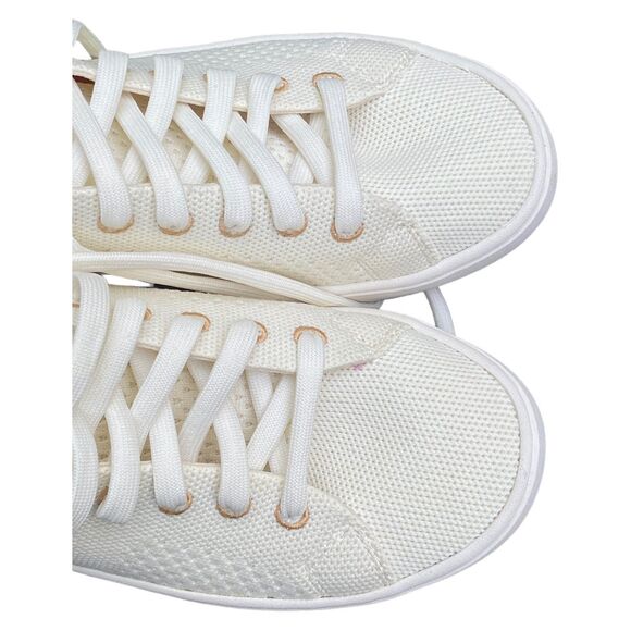 L.L.Bean Eco Bay cream rose gold Women's Sz 6 Knit Lace-up Sneakers Tennis Shoes - Picture 5 of 8